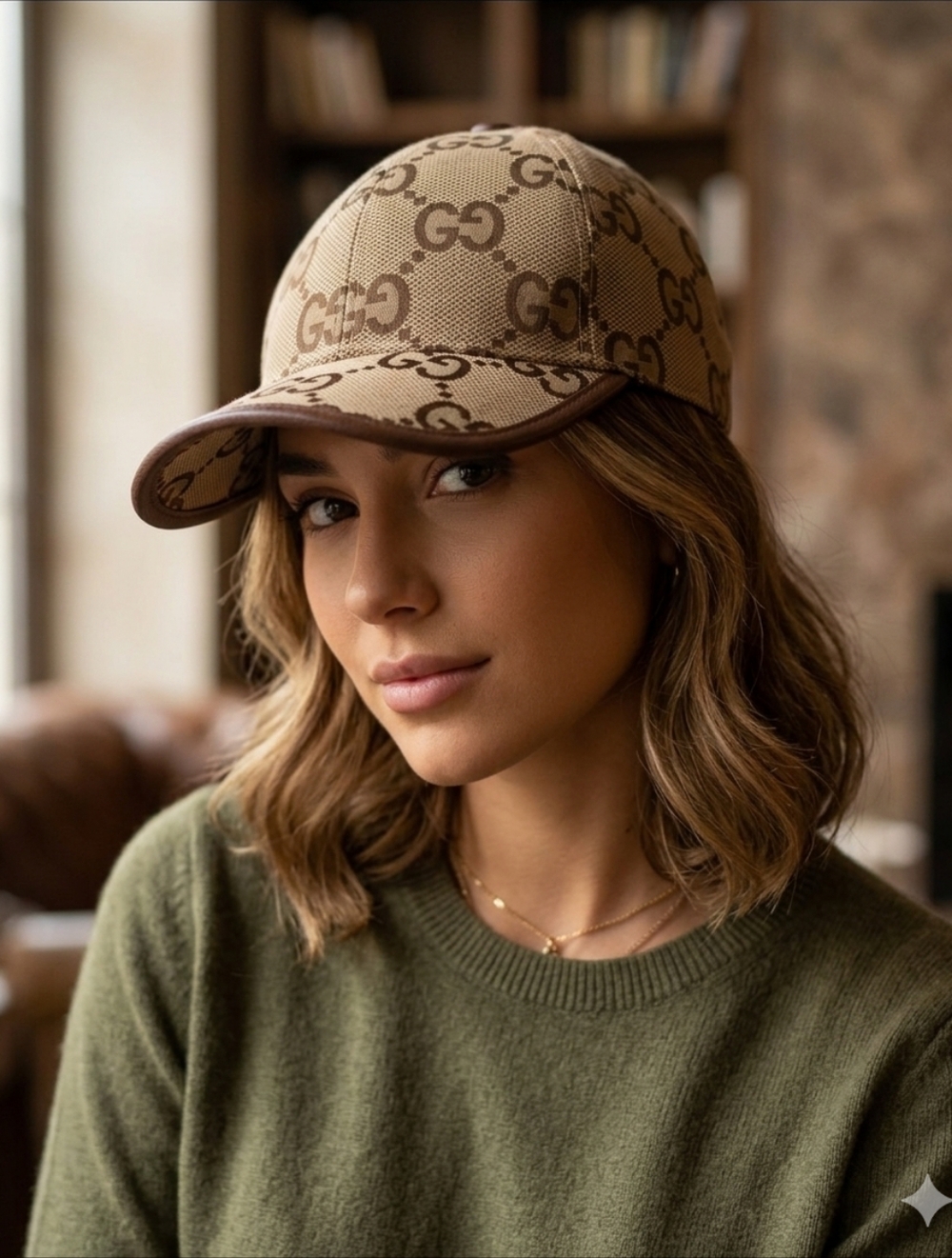 Gucci Beige GG Monogram Baseball Cap - Beige - Picture 2 of 2